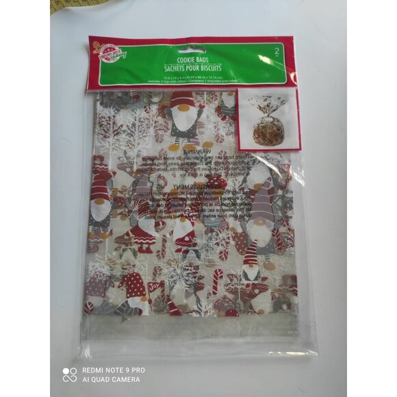 Christmas Gift Bags Set 2 With Tags Ribbon & Base Holiday Treat Bags For Giftin - Picture 13 of 13